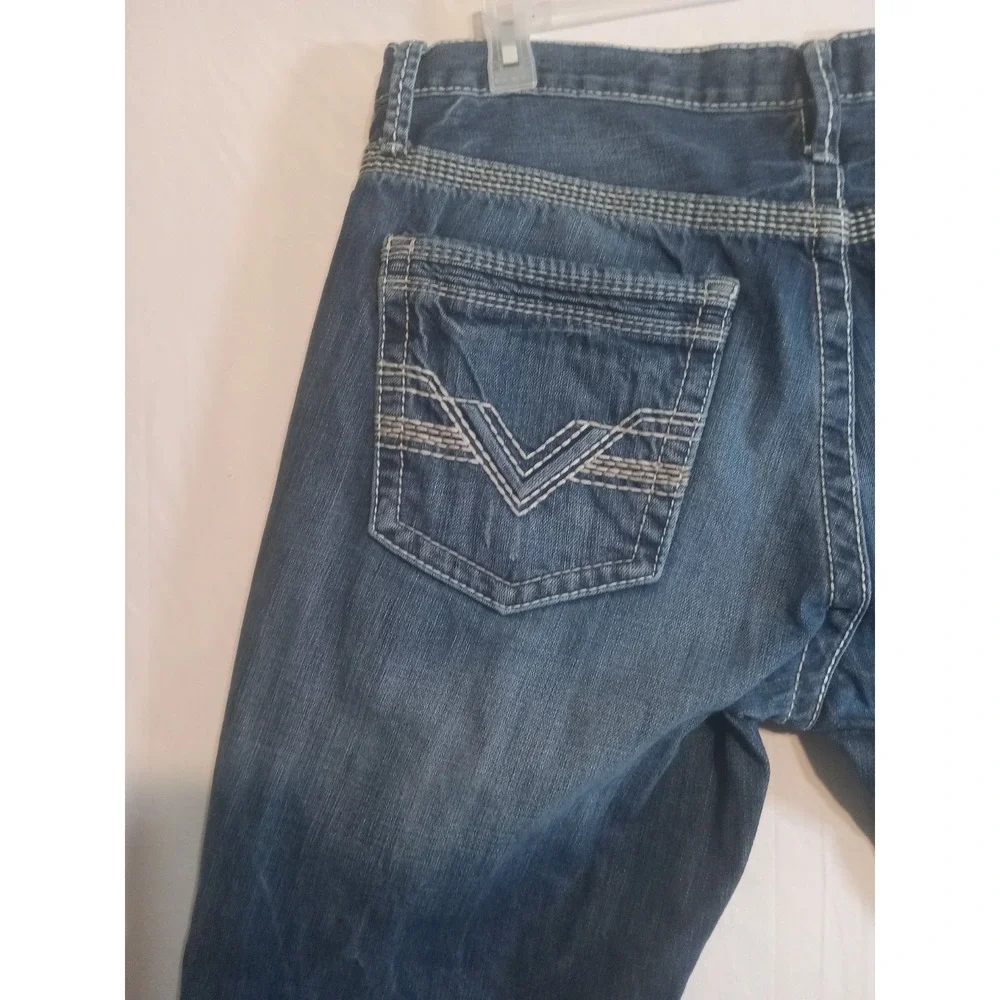 BKE Buckle Derek Jeans Men's Straight Leg Light Wash Cotton Blend Stretch 34Rx32